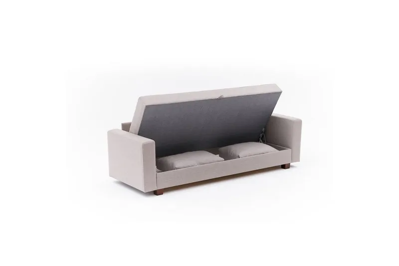 Bäddsoffa med 3 sittplatser Iroulport Beige - Beige - Möbler - Soffa - Bäddsoffa - 3 sits bäddsoffa