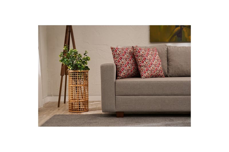 Bäddsoffa med 3 sittplatser Iroulport Beige - Beige - Möbler - Soffa - Bäddsoffa - 3 sits bäddsoffa