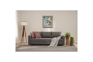 Bäddsoffa med 3 sittplatser Iroulport Grå - Grå - Möbler - Soffa - Bäddsoffa - 3 sits bäddsoffa