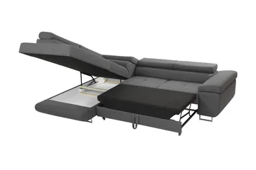 Bäddsoffa med schäslong - Brun - Möbler - Soffa - Bäddsoffa - Bäddsoffa längsbäddad