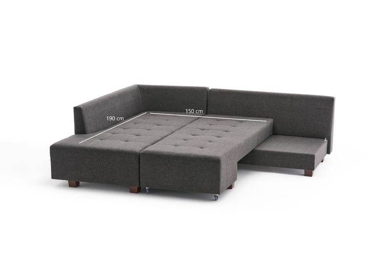 Bäddsoffa med Schäslong Cyprus Vänster - Antracit/Svart - Möbler - Soffa - Bäddsoffa - Framåtbäddad bäddsoffa