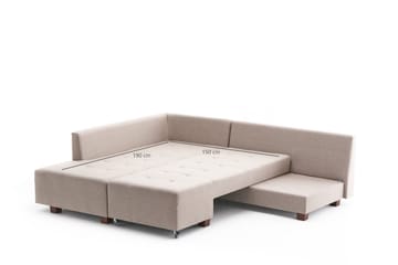 Bäddsoffa med Schäslong Cyprus Vänster - Krämvit/Svart - Möbler - Soffa - Bäddsoffa - Framåtbäddad bäddsoffa