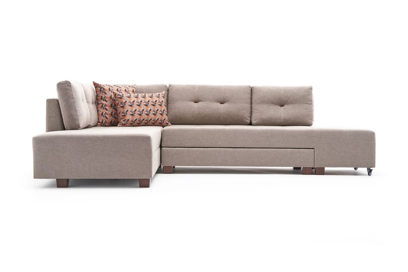 Bäddsoffa med Schäslong Cyprus Vänster - Krämvit/Svart - Möbler - Soffa - Bäddsoffa - Framåtbäddad bäddsoffa