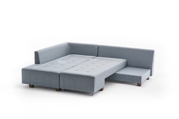 Bäddsoffa med Schäslong Cyprus Vänster - Ljusblå/Svart - Möbler - Soffa - Bäddsoffa - Framåtbäddad bäddsoffa