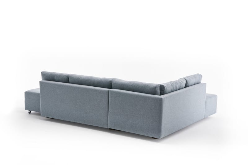 Bäddsoffa med Schäslong Cyprus Vänster - Ljusblå/Svart - Möbler - Soffa - Bäddsoffa - Framåtbäddad bäddsoffa