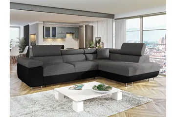 Bäddsoffa med schäslong - Grå - Möbler - Soffa - Bäddsoffa - Bäddsoffa längsbäddad