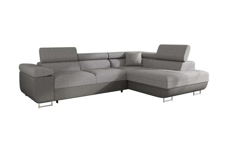 Bäddsoffa med schäslong - Grå - Möbler - Soffa - Bäddsoffa - Bäddsoffa längsbäddad