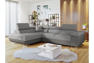 Bäddsoffa med schäslong - Grå - Möbler - Soffa - Bäddsoffa - Bäddsoffa längsbäddad
