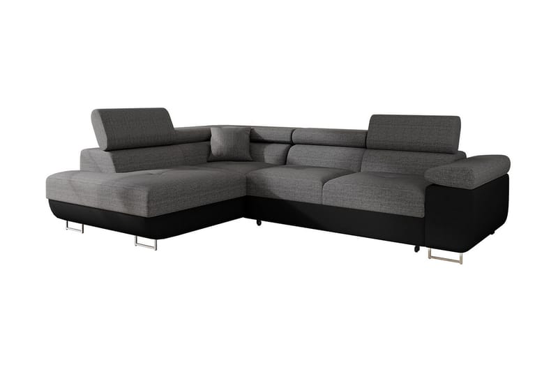 Bäddsoffa med schäslong - Grå - Möbler - Soffa - Bäddsoffa - Bäddsoffa längsbäddad