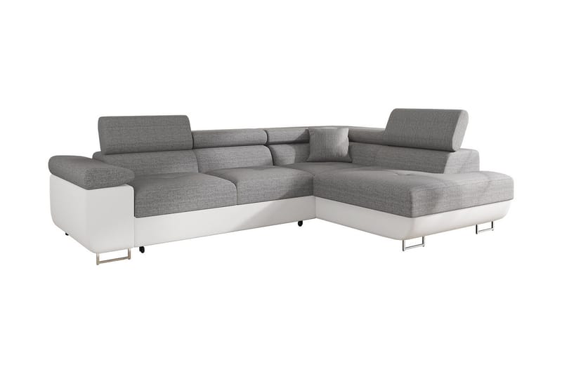 Bäddsoffa med schäslong - Grå - Möbler - Soffa - Bäddsoffa - Bäddsoffa längsbäddad