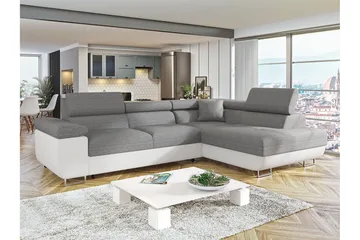 Bäddsoffa med schäslong - Grå - Möbler - Soffa - Bäddsoffa - Bäddsoffa längsbäddad