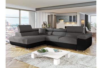 Bäddsoffa med schäslong - Grå - Möbler - Soffa - Bäddsoffa - Bäddsoffa längsbäddad