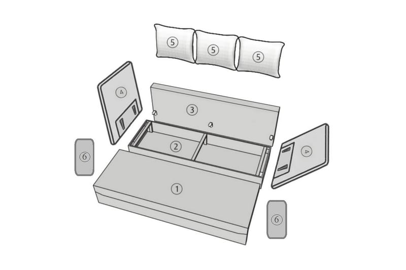 Bäddsoffa - Rosa - Möbler - Soffa - Bäddsoffa - Bäddsoffa längsbäddad