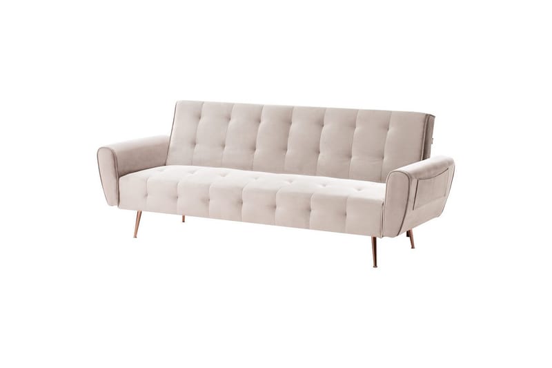 Bäddsoffa Selnes - Beige, koppar - Möbler - Soffa - Bäddsoffa - 3 sits bäddsoffa