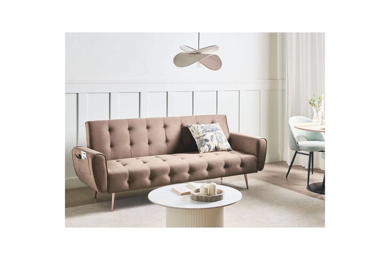 Bäddsoffa Selnes - Brun, koppar - Möbler - Soffa - Bäddsoffa - 3 sits bäddsoffa
