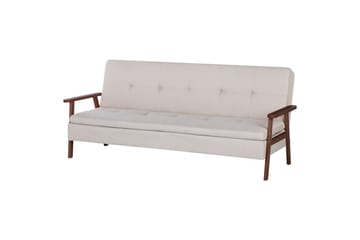 Bäddsoffa Tjorn - Beige, mörkt trä, 185x110 cm - Möbler - Soffa - Bäddsoffa - 3 sits bäddsoffa