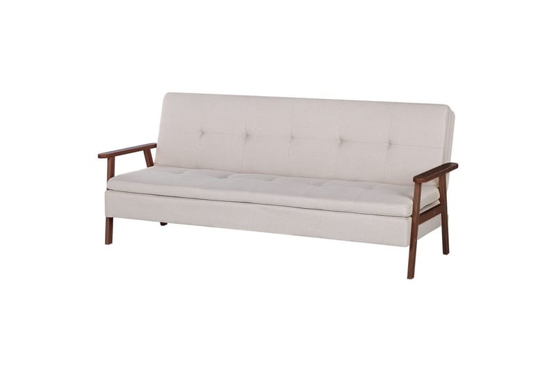 Bäddsoffa Tjorn - Beige, mörkt trä, 185x110 cm - Möbler - Soffa - Bäddsoffa - 3 sits bäddsoffa