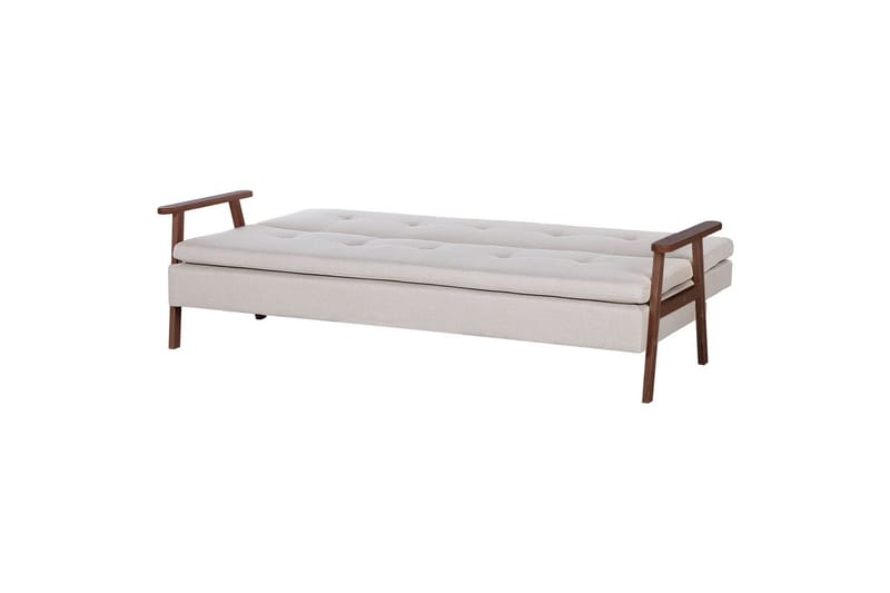 Bäddsoffa Tjorn - Beige, mörkt trä, 185x110 cm - Möbler - Soffa - Bäddsoffa - 3 sits bäddsoffa