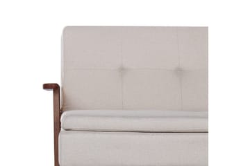 Bäddsoffa Tjorn - Beige, mörkt trä, 185x110 cm - Möbler - Soffa - Bäddsoffa - 3 sits bäddsoffa
