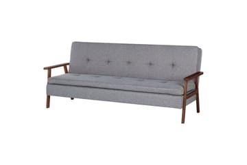 Bäddsoffa Tjorn - Ljusgrå, mörkt trä, 185x110 cm - Möbler - Soffa - Bäddsoffa - 3 sits bäddsoffa