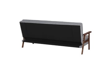 Bäddsoffa Tjorn - Ljusgrå, mörkt trä, 185x110 cm - Möbler - Soffa - Bäddsoffa - 3 sits bäddsoffa
