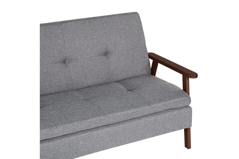 Bäddsoffa Tjorn - Ljusgrå, mörkt trä, 185x110 cm - Möbler - Soffa - Bäddsoffa - 3 sits bäddsoffa