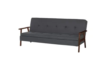 Bäddsoffa Tjorn - Mörkgrå, mörkt trä, 185x110 cm - Möbler - Soffa - Bäddsoffa - 3 sits bäddsoffa