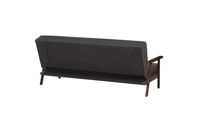 Bäddsoffa Tjorn - Mörkgrå, mörkt trä, 185x110 cm - Möbler - Soffa - Bäddsoffa - 3 sits bäddsoffa