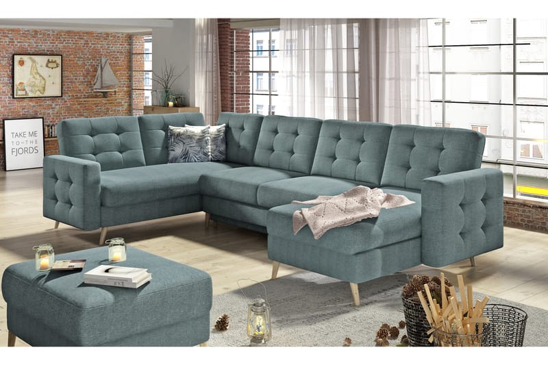 Deadra Bäddsoffa med Dubbeldivan, Grön