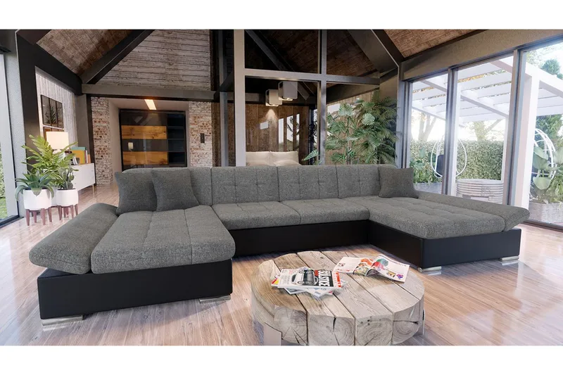 Dewitt 3-sits Bäddsoffa - Grå - Möbler - Soffa - Bäddsoffa - U bäddsoffa