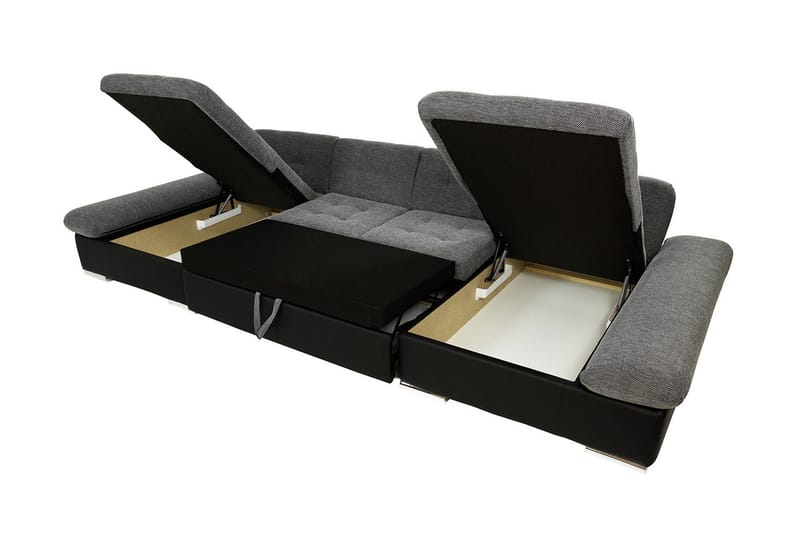 Dewitt 3-sits Bäddsoffa - Grå - Möbler - Soffa - Bäddsoffa - U bäddsoffa