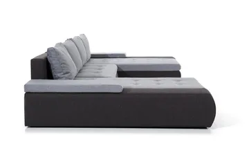 Jurtiga 4-sits U-formad Bäddsoffa 122x297 cm med Förvaring i Tyg - Grå - Möbler - Soffa - Bäddsoffa - U bäddsoffa
