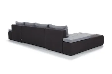 Jurtiga 4-sits U-formad Bäddsoffa 122x297 cm med Förvaring i Tyg - Grå - Möbler - Soffa - Bäddsoffa - U bäddsoffa