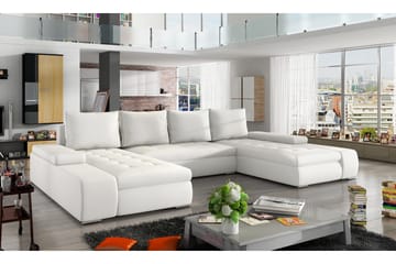 Jurtiga Bäddsoffa med Dubbeldivan - Vit - Möbler - Soffa - Bäddsoffa - U bäddsoffa