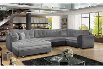 Rineta Bäddsoffa med Dubbeldivan - Grå - Möbler - Soffa - Bäddsoffa - U bäddsoffa