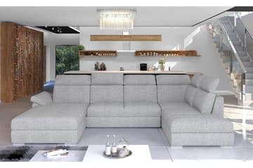 Zoana Bäddsoffa med Dubbeldivan - Grå - Möbler - Soffa - Bäddsoffa - U bäddsoffa