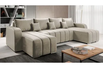 Zulueta 8-sits Bäddsoffa Vänster - Beige - Möbler - Soffa - Bäddsoffa - U bäddsoffa