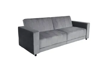 Bäddsoffa utan divan & schäslong Loft24 Bäddsoffa Loft24 Allie II Grey Velvet - Möbler - Soffa - Bäddsoffa - 3 sits bäddsoffa