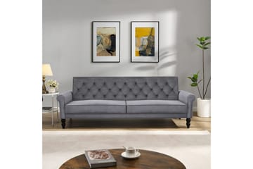 Bäddsoffa utan divan & schäslong Loft24 Tyne Bäddsoffa 3-sits Mörkgrå - Möbler - Soffa - Bäddsoffa - 3 sits bäddsoffa