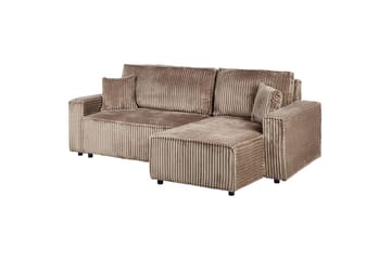 Bäddsoffa Vänstervänd Abacka - Brun, Svart - Möbler - Soffa - Bäddsoffa - Bäddsoffa längsbäddad