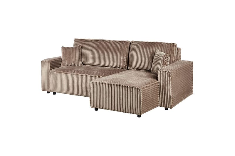 Bäddsoffa Vänstervänd Abacka - Brun, Svart - Möbler - Soffa - Bäddsoffa - Bäddsoffa längsbäddad