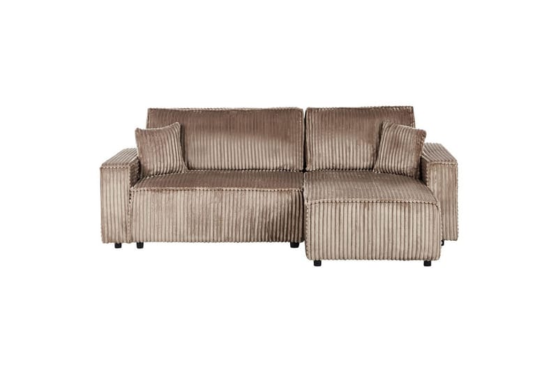 Bäddsoffa Vänstervänd Abacka - Brun, Svart - Möbler - Soffa - Bäddsoffa - Bäddsoffa längsbäddad