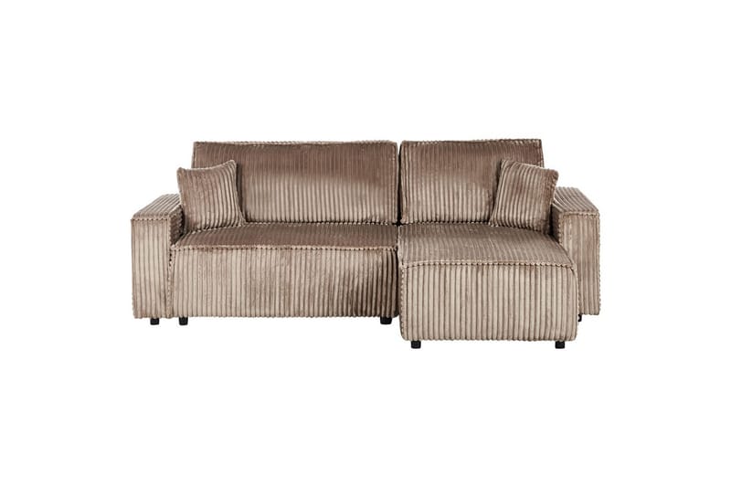 Bäddsoffa Vänstervänd Abacka - Brun, Svart - Möbler - Soffa - Bäddsoffa - Bäddsoffa längsbäddad