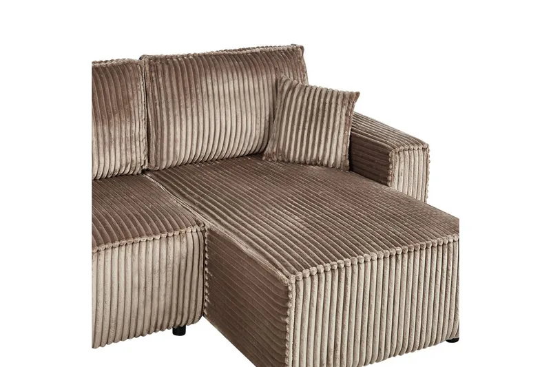 Bäddsoffa Vänstervänd Abacka - Brun, Svart - Möbler - Soffa - Bäddsoffa - Bäddsoffa längsbäddad