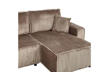 Bäddsoffa Vänstervänd Abacka - Brun, Svart - Möbler - Soffa - Bäddsoffa - Bäddsoffa längsbäddad