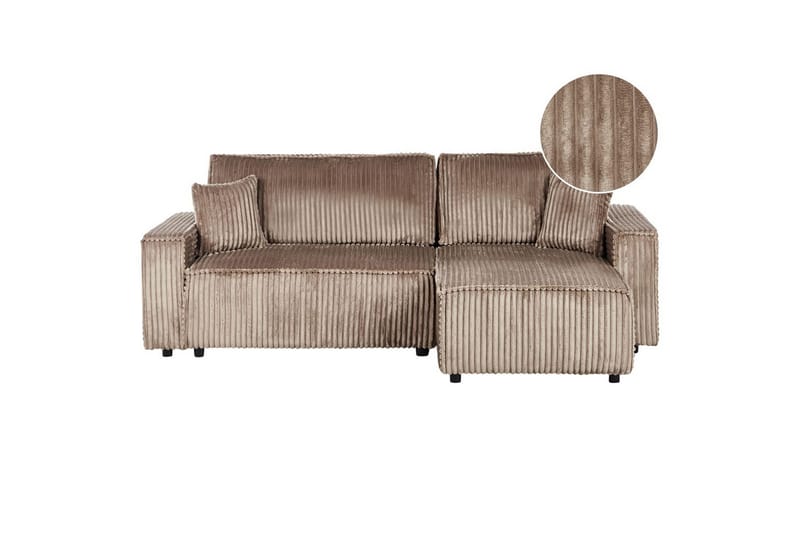 Bäddsoffa Vänstervänd Abacka, Brun, Svart