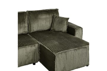 Bäddsoffa Vänstervänd Abacka - Grön, Svart - Möbler - Soffa - Bäddsoffa - Bäddsoffa längsbäddad