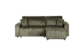 Bäddsoffa Vänstervänd Abacka - Grön, Svart - Möbler - Soffa - Bäddsoffa - Bäddsoffa längsbäddad