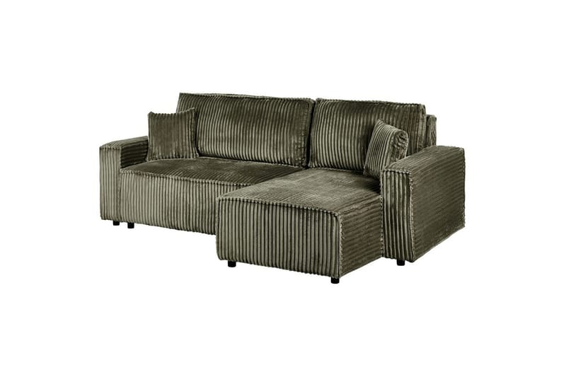 Bäddsoffa Vänstervänd Abacka - Grön, Svart - Möbler - Soffa - Bäddsoffa - Bäddsoffa längsbäddad