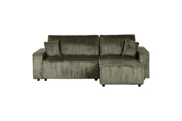 Bäddsoffa Vänstervänd Abacka - Grön, Svart - Möbler - Soffa - Bäddsoffa - Bäddsoffa längsbäddad